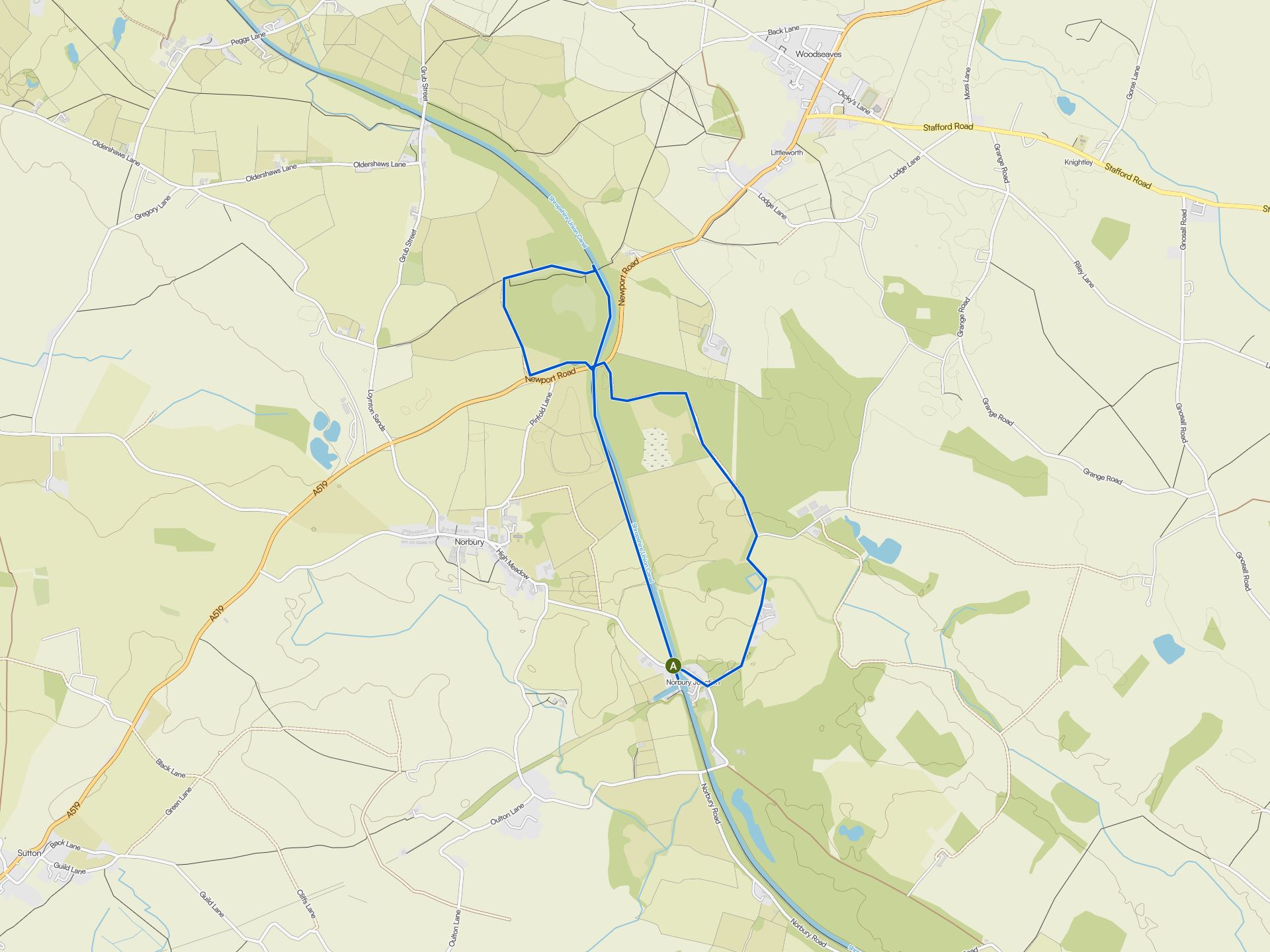 Easy hikes and walks around High Offley | Komoot